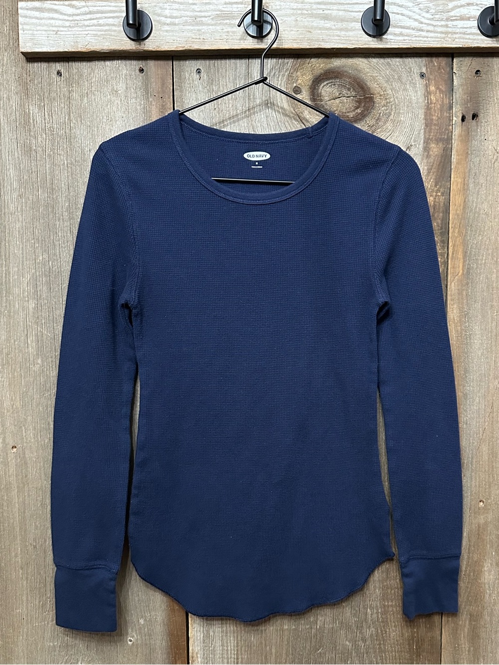 Old Navy Long Sleeve Thermal Top in Navy Blue Size Medium Women's
